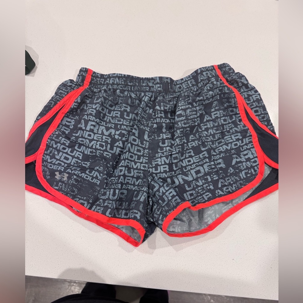 Under Armour Women's Gray and Red Athletic Shorts